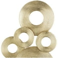 thumbnail image 4 of DecMode Gold Metal Stacked Circle Ring Geometric Wall Decor with Groove Texture, 4 of 11
