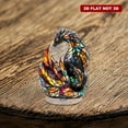thumbnail image 5 of Rotating acrylic figurine featuring a radiant stained-glass dragon with swirling flames, phoenix feathers, and glowing crystals against a pristine white backdrop, 5 of 8