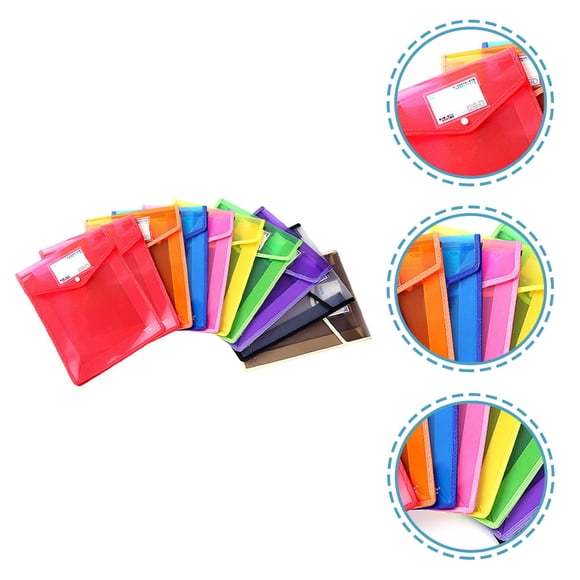 Phenofice 10pcs File Folder Plastic Assorted Color for Office Supplies