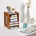 thumbnail image 5 of RENACLIPY Wooden Desktop Paper Sorter Organizer Rack for Office and Home Use, 1 Set Storage Solution, 5 of 8