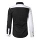 thumbnail image 4 of Camisa y blusa de manga larga con cuello vuelto para hombre, estilo casual, a la moda, con botones ajustados, bloques de color y costuras en contraste, camisa de manga larga con botones para hombre, 4 of 4