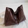 thumbnail image 6 of Womens Brown Vegan Faux Leather Tote Bag for Work, Faux Faux Leather Shoulder Bag & Casual Purse, Lightweight Everyday Carryall,Size Free Size, 6 of 9