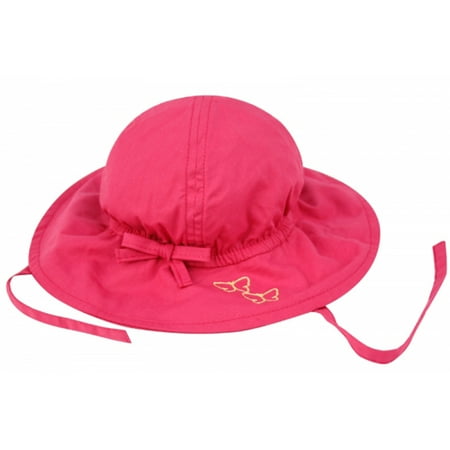 - Girls Indoor/Outdoor Sun Bucket Floppy Hat - LightWeight 100% Cotton - Pink Butterfly (Sizes: 1 Month - 6 Years)