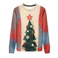 thumbnail image 6 of Women's Christmas Fleece Sweatshirt Long Sleeve Crew Neck Santa Claus Christmas Tree Graphic Print Casual Loose Hoodies for Holiday Party Multicolor-11 S, 6 of 9