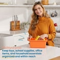 thumbnail image 3 of ECR4Kids Scoop Front Storage Bins, Multipurpose Organization, Orange, 10-Piece, 3 of 9