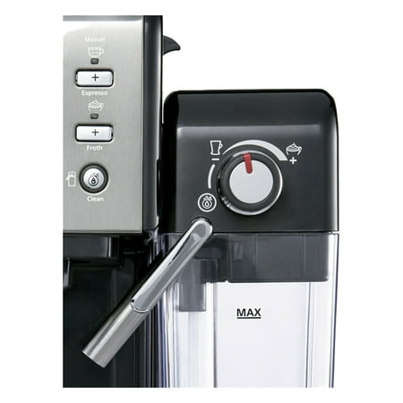 Mr. Coffee - One-Touch CoffeeHouse Espresso and Cappuccino Machine, Dark Stainless - Black