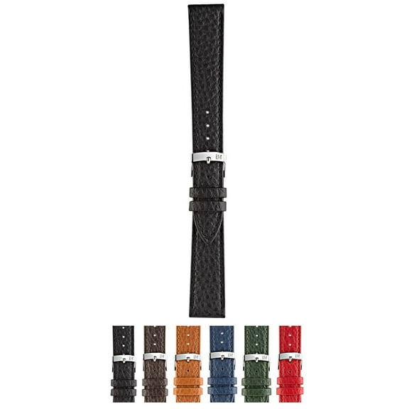 Morellato Duster Genuine Leather Watch Strap - Black - 14mm - Chrome-plated Stainless Steel Buckle - PERFORMANCE Collection