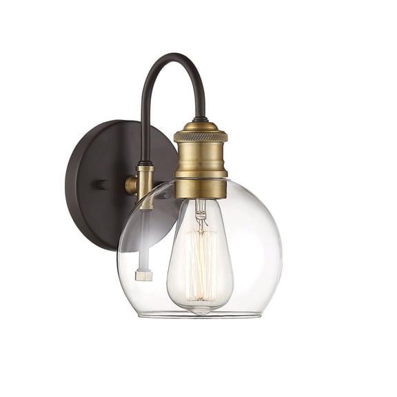 Trade Winds Lighting 1-Light Wall Sconce In Oil Rubbed Bronze With Brass Accents