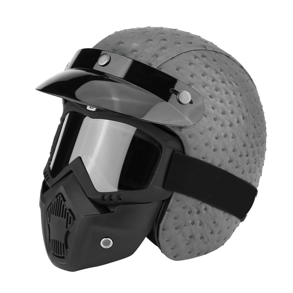 LYUMO Goggle Mask, Universal Motorcycle Scooter PU Leather Open Face