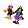 thumbnail image 3 of 2 piezas de espantapájaros de Halloween, decoración de figuras de espantapájaros, adorno de pie para otoño mago, 3 of 9