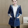 thumbnail image 6 of ICHUANYI Womens Classic Hooded Mid Long Jean Jacket Plus Size Loose Long Sleeve Button Down Denim Jacket Trench Coat Fall Winter Clothes Outfits 2023, 6 of 8