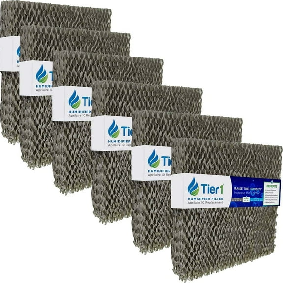 Tier1 Humidifier Filter Replacement for Water Panel 10 Aprilaire Models 110, 220, 500, 550, 558 - Improves Air Quality in Homes and Offices - (6 Pack)