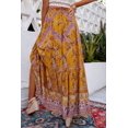 thumbnail image 1 of ABPHQTO Falda maxi de cintura alta elástica con volantes y estampado floral boho naranja para mujer, 1 of 5