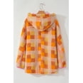 thumbnail image 6 of Women's Orange Checkered Sherpa Hooded Jacket | [ZhiHiMeRi] | (US 12-14)L, 6 of 12