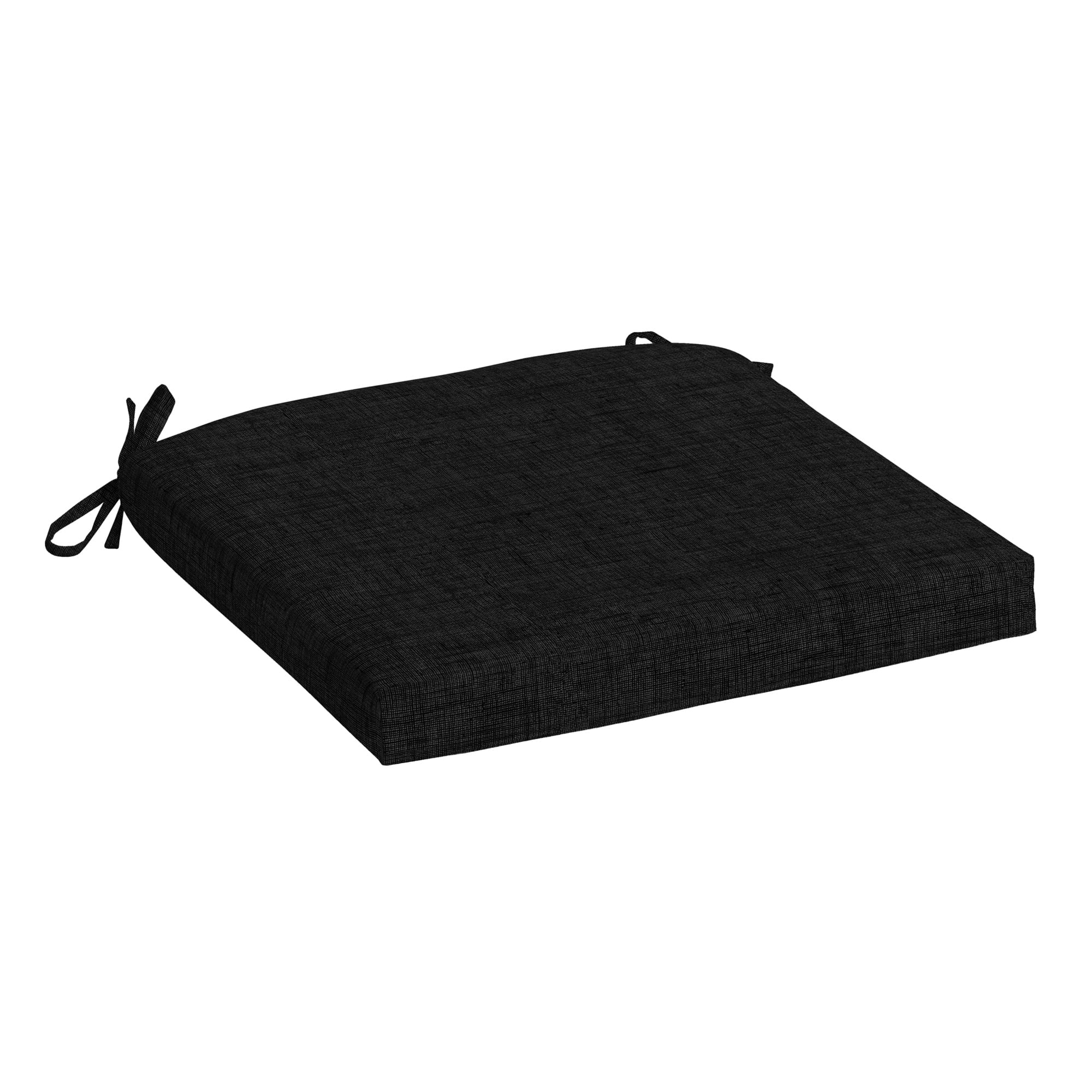 Arden Selections 19" x 18" Black Solid Print Square Seat Pad Outdoor
