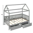 thumbnail image 3 of Aukfa House Bed for Kids -Toddler bed with Drawers - kids bedroom furniture - Gray, 3 of 11