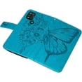 thumbnail image 2 of Compatible for Moto G Stylus 5G Case Wallet,[Kickstand][Wrist Strap][Card Holder Slots] Butterfly Floral Embossed PU Leather Flip Cover for Moto G Stylus 5G 2021 Case (Blue), 2 of 18