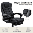 thumbnail image 3 of Silla de Oficina Ejecutiva X Pross Negra Ergonómica Con Reposapiés Cojín Lumbar Acolchonado, 3 of 7