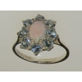 thumbnail image 2 of LBG British Made 14k White Gold Natural Opal & AAA Aquamarine Womens Statement Ring - 33 size options - Size, 2 of 5