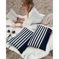 thumbnail image 4 of Marine Nautical Theme Red Anchor Outdoor Pillow Covers Set of 2,Decorative Waterproof Throw Pillow Case,Dark Navy Blue and White Stripes Cotton Linen Soft Cozy Cushion Pillowcases, 4 of 7