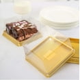 thumbnail image 2 of Efavormart 50 Pack | Clear / Gold Square Mini Plastic Dessert Party Favor Boxes, Cupcake Muffin Food Containers - 4"X4"X2.5", 2 of 11