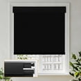 thumbnail image 2 of ZimJAHO Cordless Blackout Roller Shades for Windows, 100% Light Blocking Window Blinds, No Drill & Easy Install, for Bedroom, Living Room, Kitchen, Home and Office - Black, 27"W x 72"H, 2 of 7