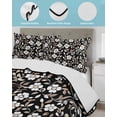 thumbnail image 4 of Black White Floral Summer Quilt Set Full Size,Soft Microfiber Quilted Bedding Set with 2 Pillow Shams,Farmhouse Vintage Botanical Leaves Lightweight All Season Bedspread Coverlet for Bedroom 78"x90", 4 of 6