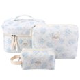 thumbnail image 1 of Bolso Maquillaje para Mujer Bolso Ligero 3 Uds Bolso Maquillaje Acolchado Floral A Cuadros, 1 of 9