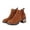 Brown, variant on Fesfesfes Chelsea Boots Women High Heels Thick Heel Boots Fleece Pointed Toe Short Boots 9.5(43)