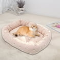 thumbnail image 5 of Nebwoak Orthopedic Pet Bed Washable, Pink Floral Bolster Dog Cat Bed for Small Medium Dogs & Cats, Machine Washable Soft Plush, 19.7x15.8 Inch, 5 of 6