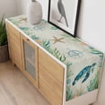 thumbnail image 4 of Sea Turtle Coastal Table Runner - 72 Inch Long, Kitchen Dining Table Runner Dresser Scarves, Vintage Nautical Ocean Starfish Compass Farmhouse Decor for Coffee Tables Wedding Party Banquet, 4 of 8