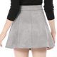 thumbnail image 5 of Falda Corta Acampanada Allegra K De Cintura Alta Con Cierre De Botón De Gamuza Sintética Para Mujer Gris L, 5 of 6