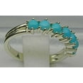 thumbnail image 3 of LBG 18k White Gold Natural Turquoise Womens Eternity Ring - Size 6.5, 3 of 4