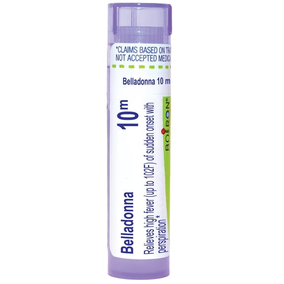 Boiron Belladonna 10M, Homeopathic Medicine for High Fever (Up To 102F) Of Sudden Onset With Perspiration, 80 Pellets