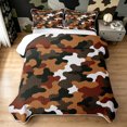 thumbnail image 2 of Manfei Minimalst Camouflage Quilt Full, Old Fashion Camo Full Bedspread Sets, Coral, 3pcs, 1 Coverlet and 2 Pillowcases, 2 of 7