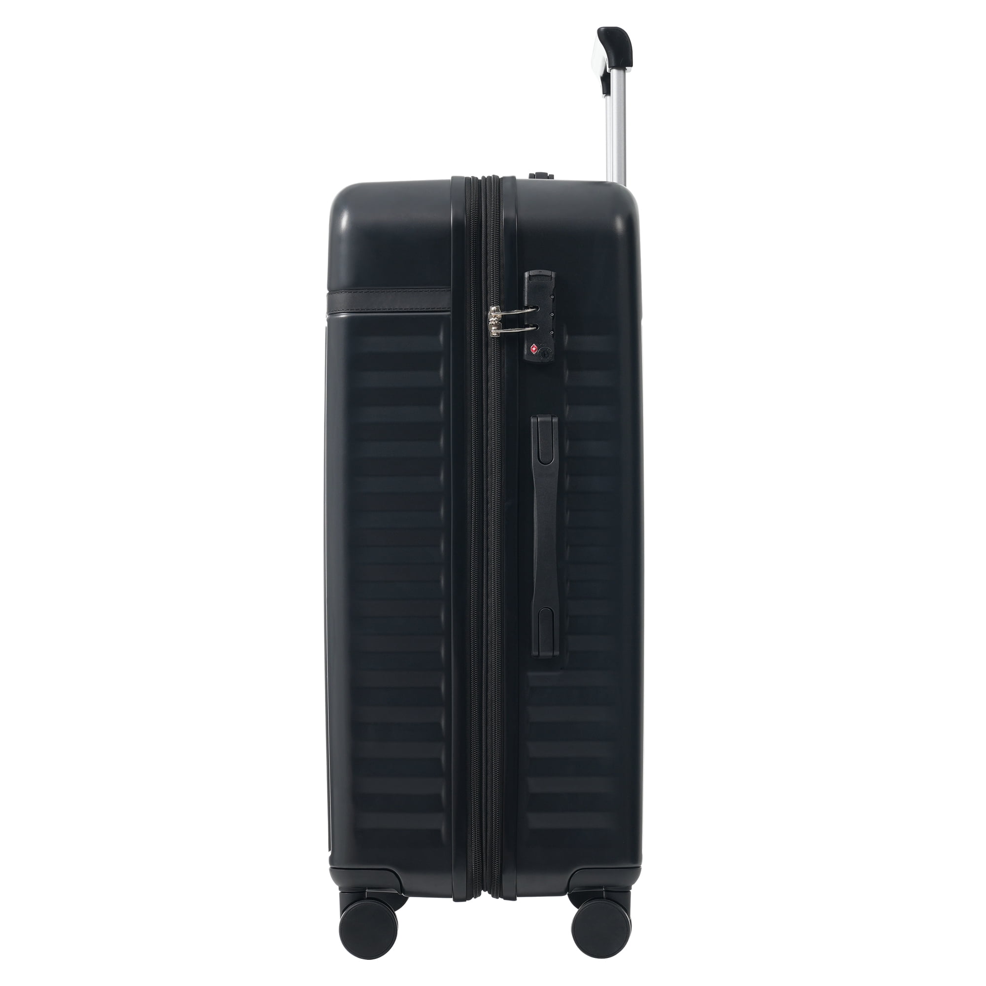 Black ABS Luggage Set 5 Piece - 20 in, 24 in, 28 in Expandable Suitcases with Spinner Wheels for Travel