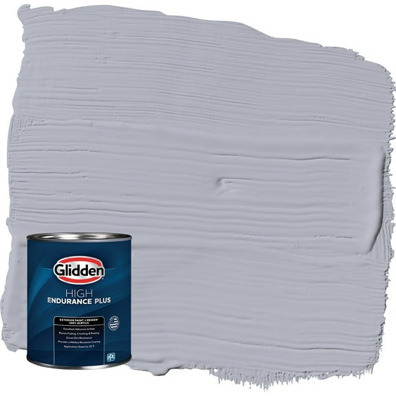 Glidden HEP Glistening Gray / Grey Satin Exterior Paint with Primer, 1 Quart
