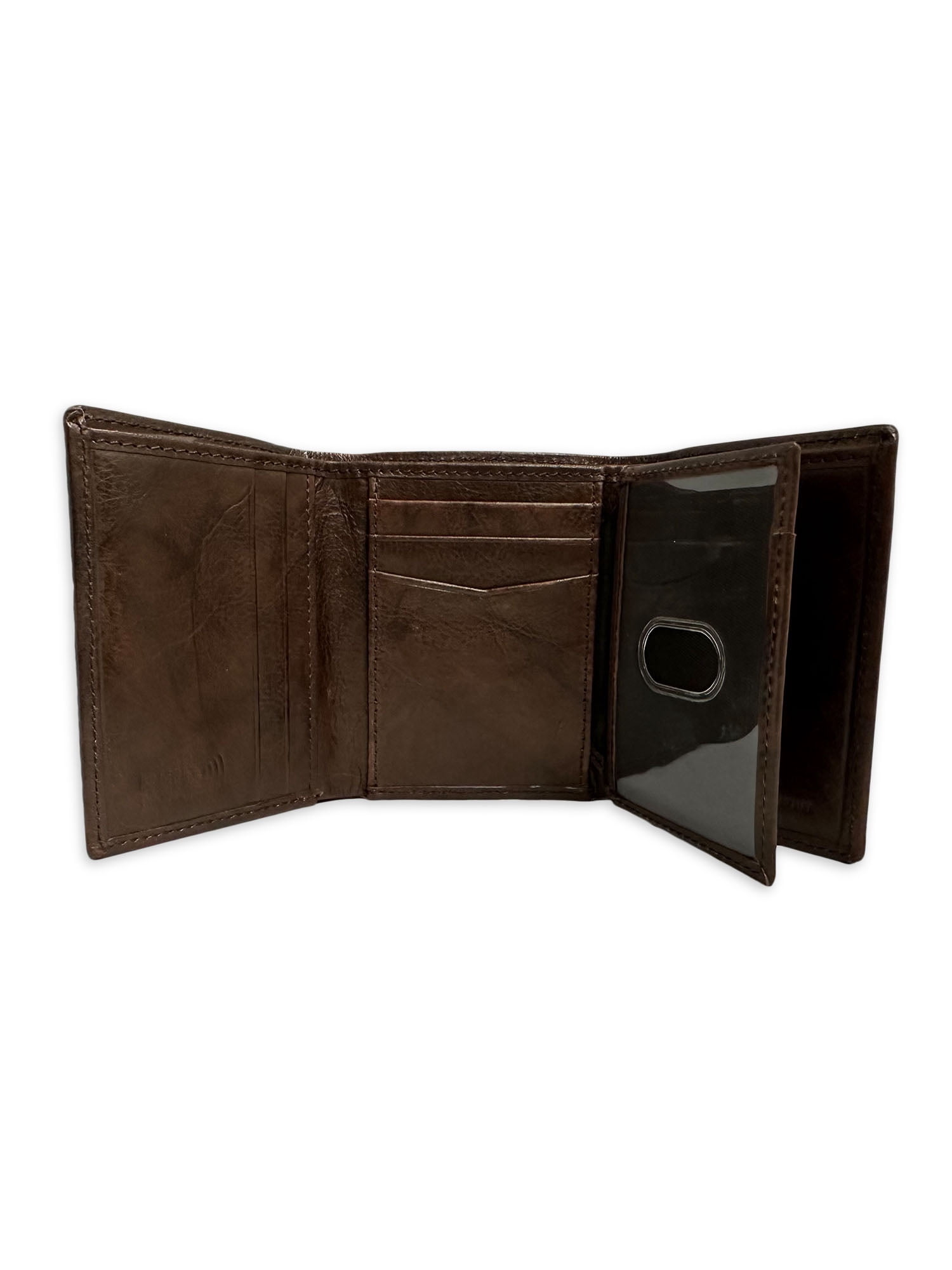 George Flip ID Crunch Trifold Leather Wallet