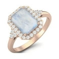 thumbnail image 2 of 925 Sterling Silver Rose Vermeil 0.90 Cts Octagon Shape Moonstone Solitaire Women Mother's Day Gift Ring, 2 of 3