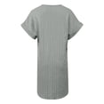 thumbnail image 5 of Puliio Summer Dresses for Women Short Sleeve V Neck Solid Color Ribbed Casual Daily Wear Mini Dress, 5 of 5