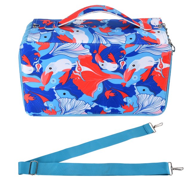 Estuche para lápices de gran capacidad, 120 ranuras, artesanía exquisita, resistente al desgaste, estuche portátil ligero con diseño de rosa