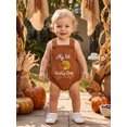 thumbnail image 5 of Cjfdfy Newborn Baby Boy Fall Thanksgiving Ouftits My First Thanksgiving Turkey Romper Turkey Embroidery Sleeveless Overalls Corduroy Bodysuit Cute Thanksgiving Fall Winter Outfit, 5 of 9