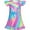 Rainbow unicorn, variant on WIBACKER Toddler Girls Nightgowns 3-9 Years Flutter Short Sleeves Nightdress Little Kids Sleepwear Unicorn Pajamas