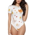 thumbnail image 1 of Balery Funny Chicken Body de cuello redondo de manga corta para mujer Tops de manga corta Tops básicos-Medium, 1 of 7