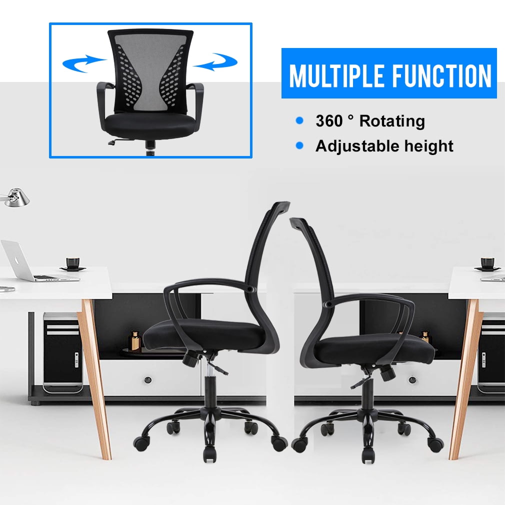 2 Pack Office Chair Ergnomic Desk Chair Adjustable Computer Chair Executive Mid Back Rolling Swivel Chair with Lumbar Support Armrest Mesh Task Chair for Women Adults 