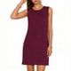 thumbnail image 3 of TaTaai Sleeveless Side Slit Dress Women's Solid Color Round Neck Slip Dress Casual Pullover Lightweight Stretchy Polyester Blend Gift, 3 of 6