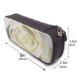 thumbnail image 3 of Lsque White Rose Printed Big Capacity PU Leather Pencil Case Large Pencil Pouch Stationery Pen Bag Pencil Holder for Teen, 3 of 6