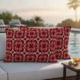 thumbnail image 5 of Outdoor Waterproof Pillow Covers Abstract Flower Burgundy Red Decorative Throw Pillow Protectors,Pillowcase Cushion Cases for Patio Sofa Garden Couch,20x12in,Pack of 2, 5 of 14