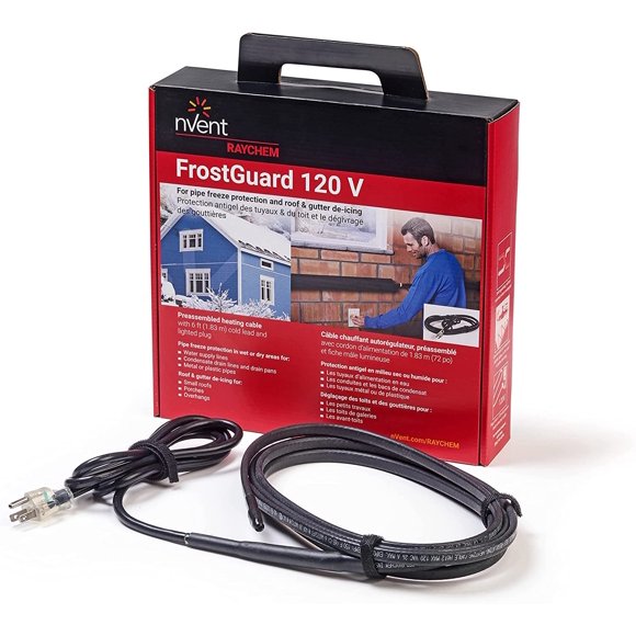 nVent P000002022 RAYCHEM 120V FrostGuard Pipe Freeze Protection - 6' , Black