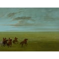 thumbnail image 2 of Catlin, George 24x19 White Modern Wood Framed Museum Art Print Titled - Connibos Starting for Wild Horses, 2 of 4